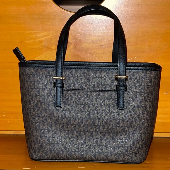 Jet Set Travel Extra-Small Logo Top-Zip Tote Bag - Brown & Black, One Size - Picture 3 of 6